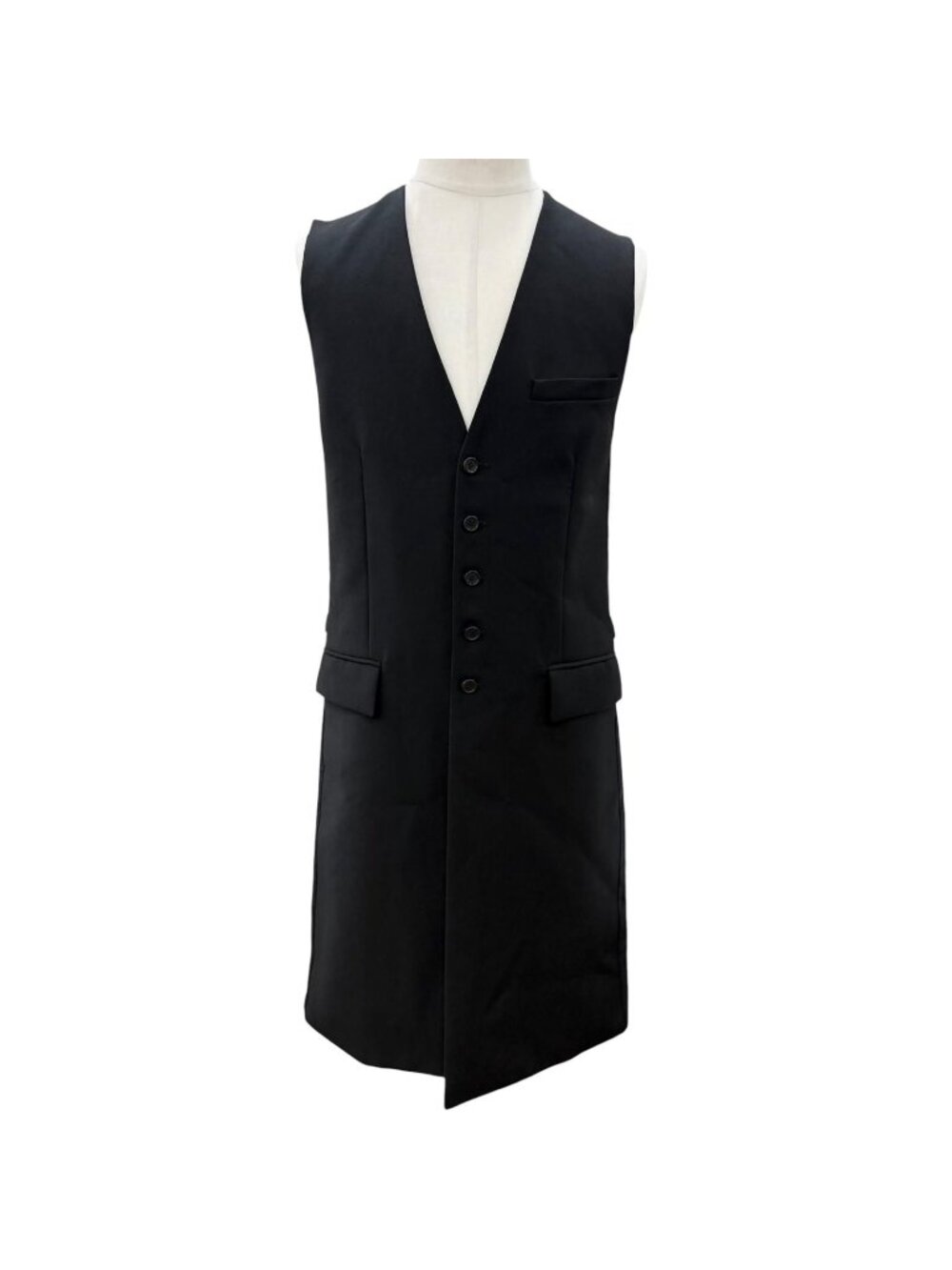 Dior Homme Vintage Wool Mohair AW Hedi Slimane Era Gilet Long Vest Black 44